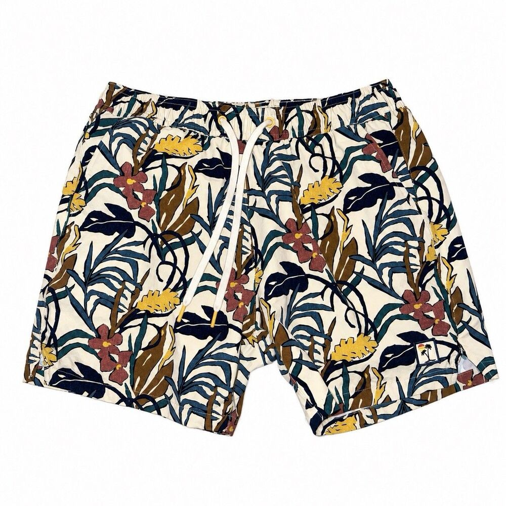 Marine Layer Board Shorts Mens 38 Floral Swim Trunks Mesh Pockets Unlined